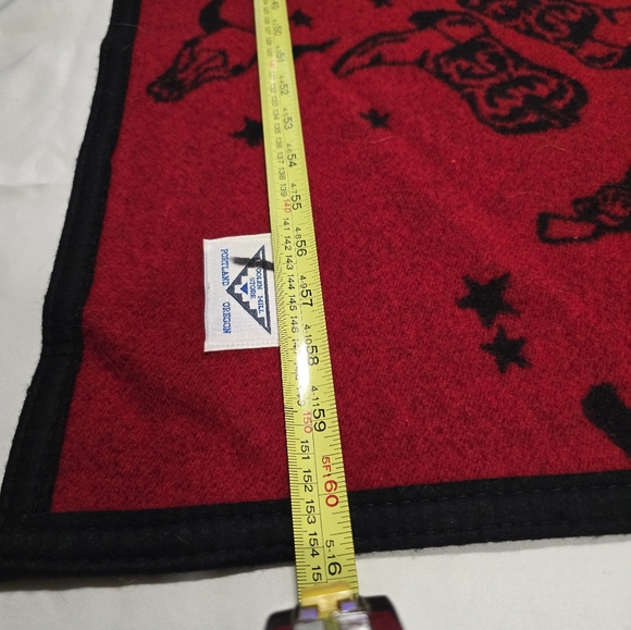 Vintage Pendleton Woolen Mill Store Cowboy Rodeo Bull Western Wool Blanket - Picture 7 of 11